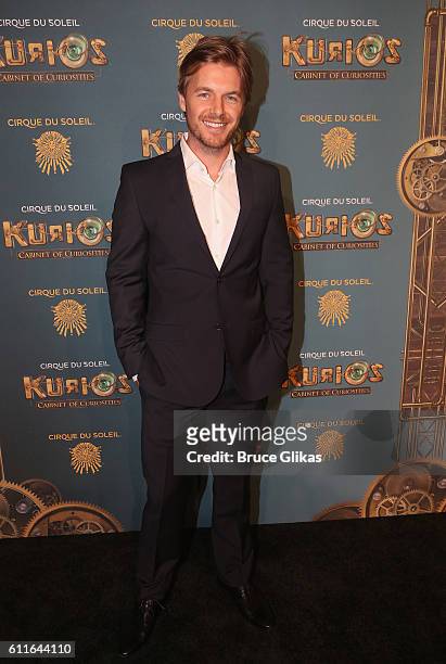 Rick Cosnett poses at The Opening Night of "Cirque du Soleil: Kurios - Cabinet Of Curiosities" at Randall's Island Park on September 29, 2016 in New...