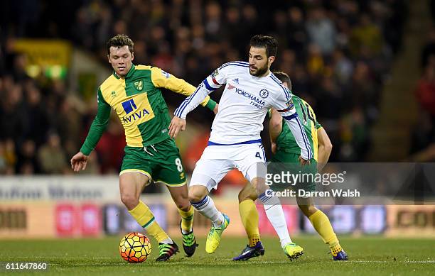 Chelsea's Cesc Fabregas gets away from Norwich City's Jonny Howson