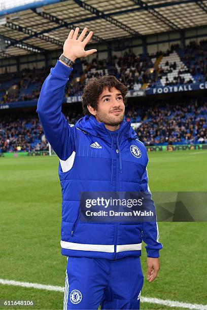 Chelsea's Alexandre Pato is introduced to the fans at Stamford Bridge before kick off