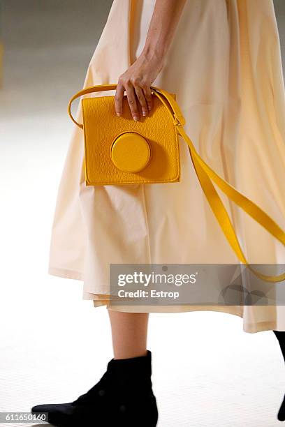 Handbag detail at the Lemaire show as part of the Paris Fashion Week Womenswear Spring/Summer 2017 on September 28, 2016 in Paris, France.