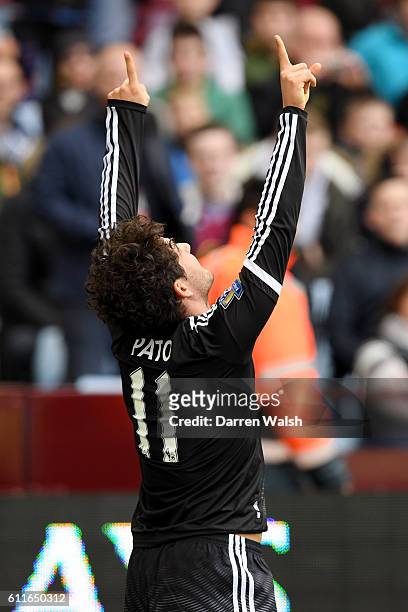 Chelsea's Alexandre Pato celebrates scoring their second goal from the penalty spot