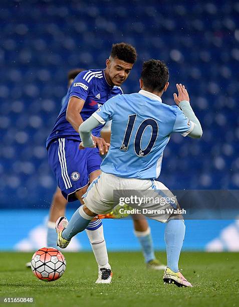 Chelsea's Jake Clarke-Salter and Manchester City's Brahim Diaz in action