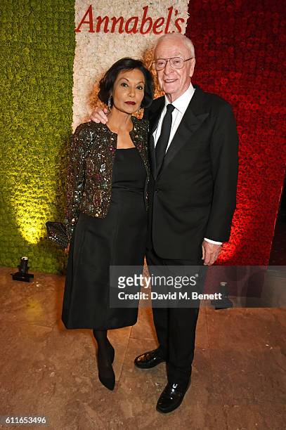 Lady Shakira Caine and Sir Michael Caine attend a VIP preview of the new site for Annabel's, 46 Berkeley Square, on September 30, 2016 in London,...