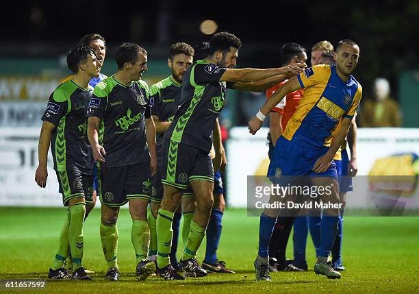 Wicklow , Ireland - 30 September 2016; Roberto Lopes of Bohemians confronts Dylan Connolly of Bray Wanderers during the SSE Airtricity League Premier...