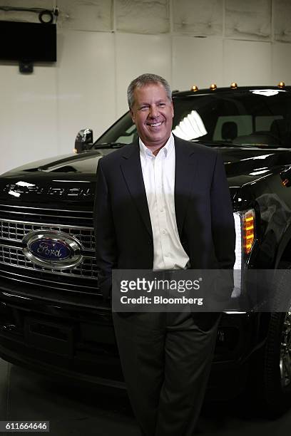 Joe Hinrichs, executive vice president and president of the Americas of Ford Motor Co., stands for a photograph during an event at the Ford Kentucky...