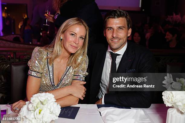 Johannes Huebl and Dee Hilfiger at the Tommy Hilfiger Dinner in celebration of the 12th Zurich Film Festival on September 30, 2016 in Zurich,...