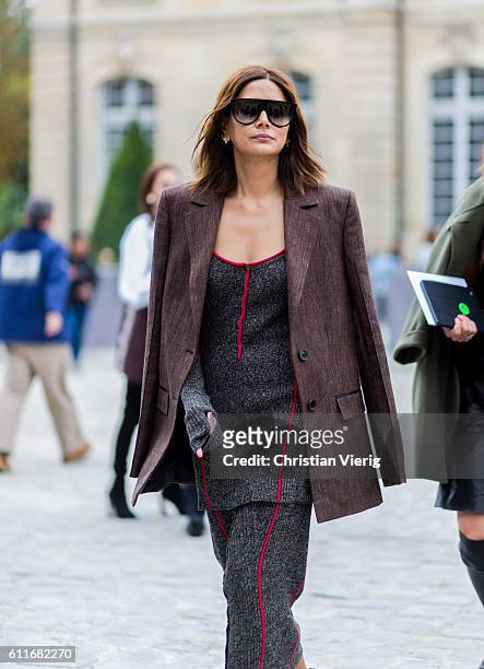 Christine Centenera outside of Dior on September 30, 2016 in Paris, France.