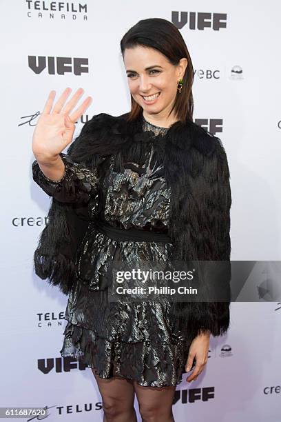 Actress Mia Kirshner arrives on the red carpet for her film "Milton's Secret" at the Centre for the Performing Arts during the 35th Vancouver...