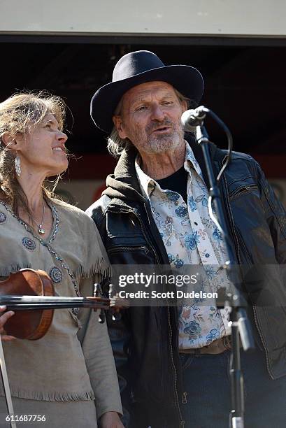 Singers Heidi Clare and Butch Hancock of The Flatlanders perform onstage during Hardly Strictly Bluegrass 2016 at Golden Gate Park on September 30,...