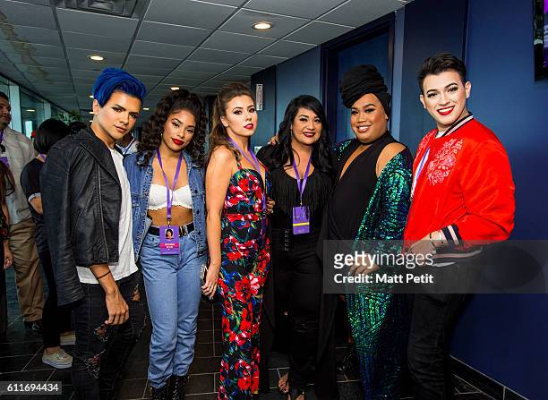 Gabriel Zamora, Raye Boyce, Rose Ciard, Suzette Quintanilla, Patrick Starrr, Manny Mua at the MAC Selena World Premiere on September 30, 2016 in...
