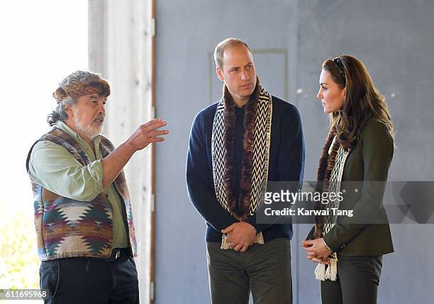 Catherine, Duchess of Cambridge and Prince William, Duke of Cambridge arrive at the Haida Heritage Centre and Museum on September 30, 2016 in Haida...
