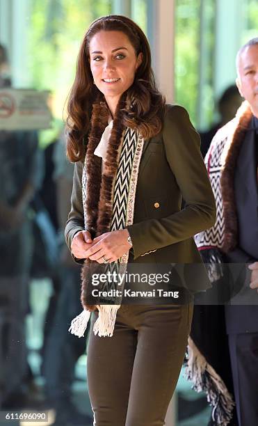 Catherine, Duchess of Cambridge visits the Haida Heritage Centre and Museum on September 30, 2016 in Haida Gwaii, British Columbia, Canada.