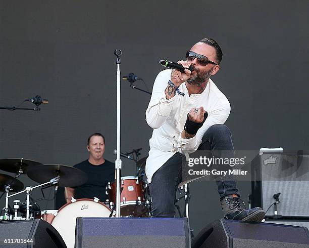 September 30: Jeremy Furstenfeld and Justin Furstenfeld of Blue October perform in concert during the Austin City Limits Music Festival at Zilker...