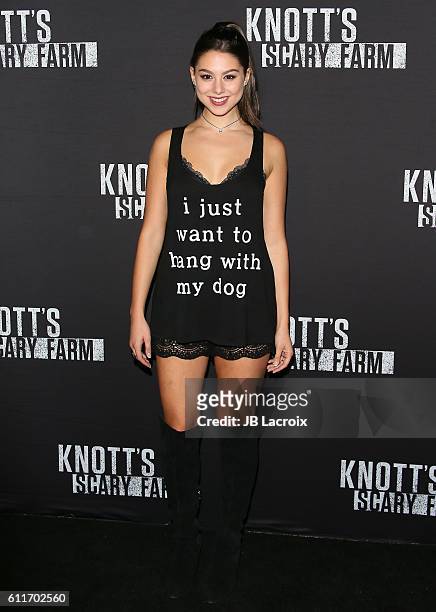 Kira Kosarin attends the Knott's Scary Farm Black Carpet on September 30, 2016 in Los Angeles, California.