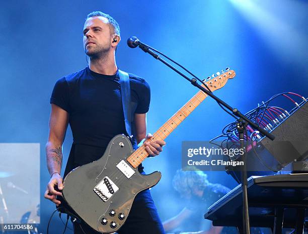 Anthony Gonzalez of M83 performs in concert during the Austin City Limits Music Festival at Zilker Park on September 30, 2016 in Austin, Texas.