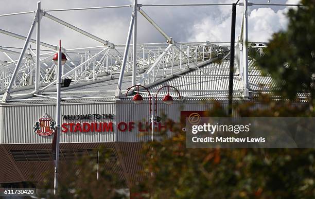 General view outside the ground prior to the Premier League match between Sunderland and West Bromwich Albion at Stadium of Light on October 1, 2016...