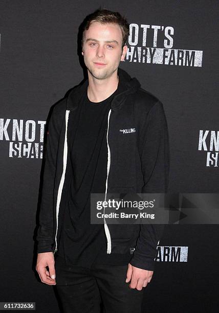 Actor Sterling Beaumon attends Knott's Scary Farm black carpet event at Knott's Berry Farm on September 30, 2016 in Buena Park, California.