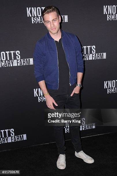 Actor Cameron Fuller attends Knott's Scary Farm black carpet event at Knott's Berry Farm on September 30, 2016 in Buena Park, California.