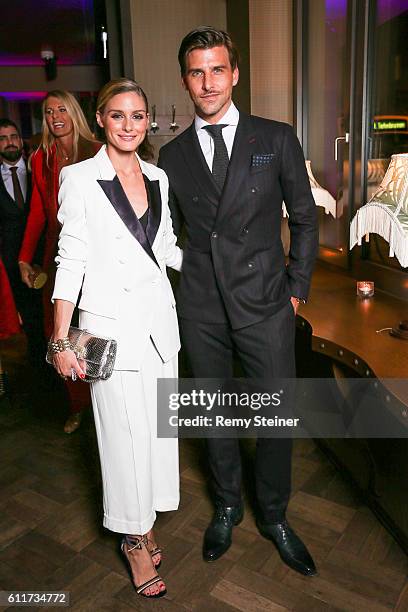 Olivia Palermo and Johannes Huebl at the Tommy Hilfiger Dinner in celebration of the 12th Zurich Film Festival on September 30, 2016 in Zurich,...