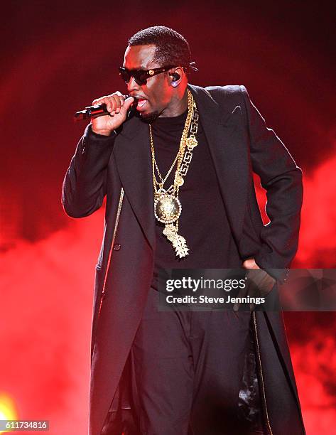 Sean "Puff Daddy" Combs performs at the Bad Boy Family Reunion Tour at ORACLE Arena on September 30, 2016 in Oakland, California.