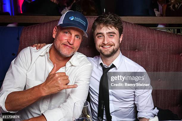 Woody Harrelson and Daniel Radcliffe at the Tommy Hilfiger Dinner in celebration of the 12th Zurich Film Festival on September 30, 2016 in Zurich,...