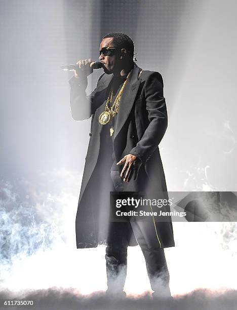 Sean "Puff Daddy" Combs performs at the Bad Boy Family Reunion Tour at ORACLE Arena on September 30, 2016 in Oakland, California.