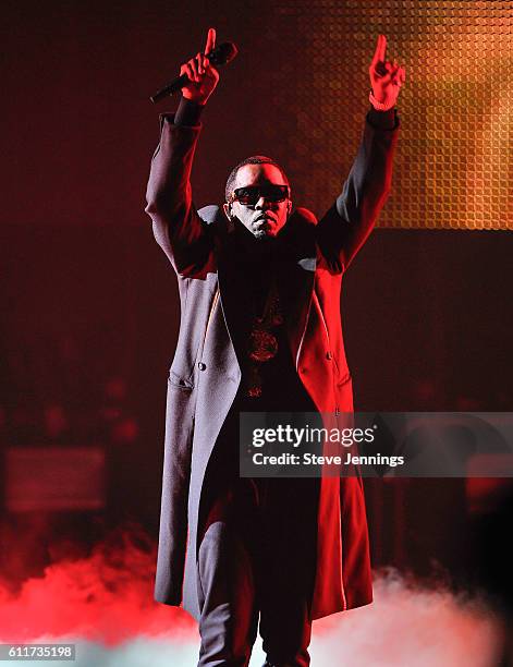 Sean "Puff Daddy" Combs performs at the Bad Boy Family Reunion Tour at ORACLE Arena on September 30, 2016 in Oakland, California.