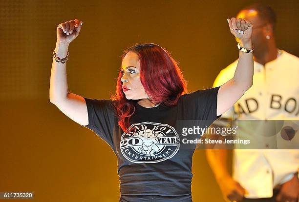 Faith Evans performs at the Bad Boy Family Reunion Tour at ORACLE Arena on September 30, 2016 in Oakland, California.