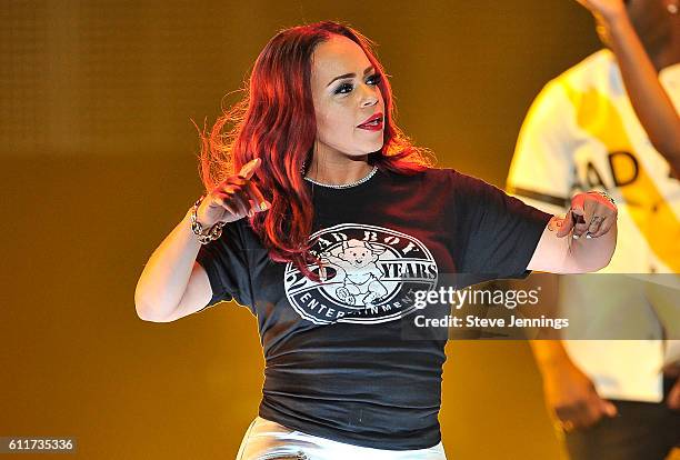 Faith Evans performs at the Bad Boy Family Reunion Tour at ORACLE Arena on September 30, 2016 in Oakland, California.