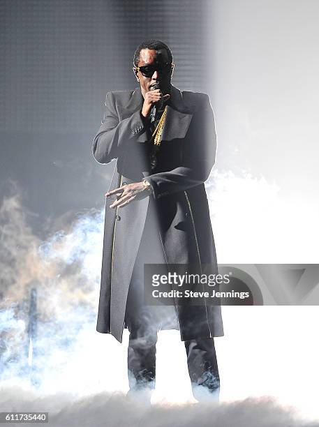 Sean "Puff Daddy" Combs performs at the Bad Boy Family Reunion Tour at ORACLE Arena on September 30, 2016 in Oakland, California.