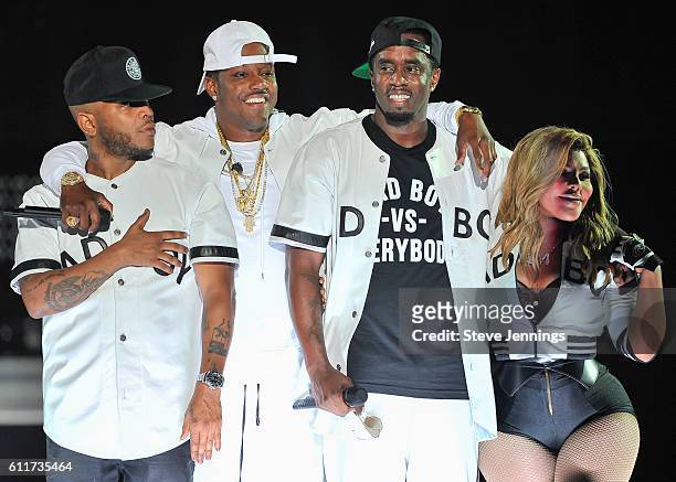 Sean "Puff Daddy" Combs and Lil' Kim perform at the Bad Boy Family Reunion Tour at ORACLE Arena on September 30, 2016 in Oakland, California.