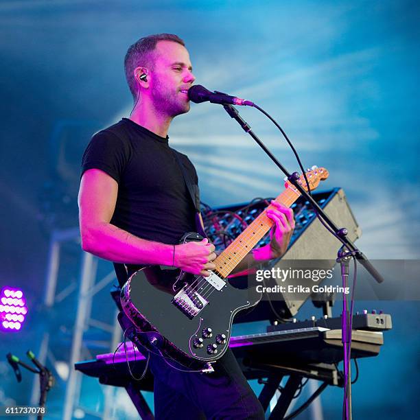 Anthony Gonzalez of M83 performs at Zilker Park on September 30, 2016 in Austin, Texas.