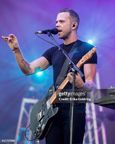 Anthony Gonzalez of M83 performs at Zilker Park on September 30, 2016 in Austin, Texas.