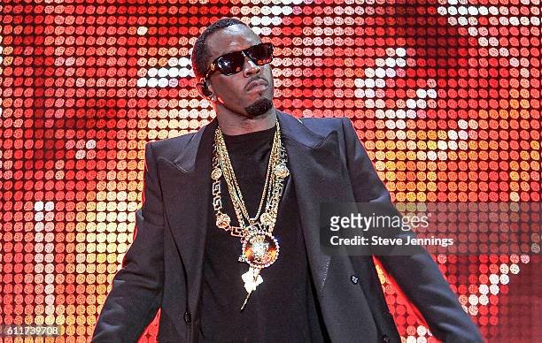 Sean "Puff Daddy" Combs performs at the Bad Boy Family Reunion Tour at ORACLE Arena on September 30, 2016 in Oakland, California.