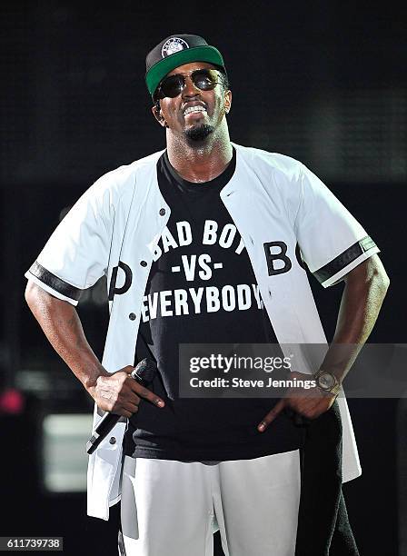 Sean "Puff Daddy" Combs performs at the Bad Boy Family Reunion Tour at ORACLE Arena on September 30, 2016 in Oakland, California.