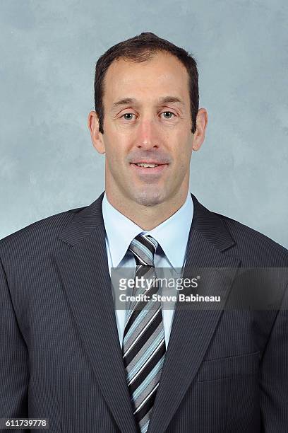 Jay Pandolfo of the Boston Bruins poses for his official headshot for the 2016-2017 season on September 19, 2014 at the TD Garden in Boston,...