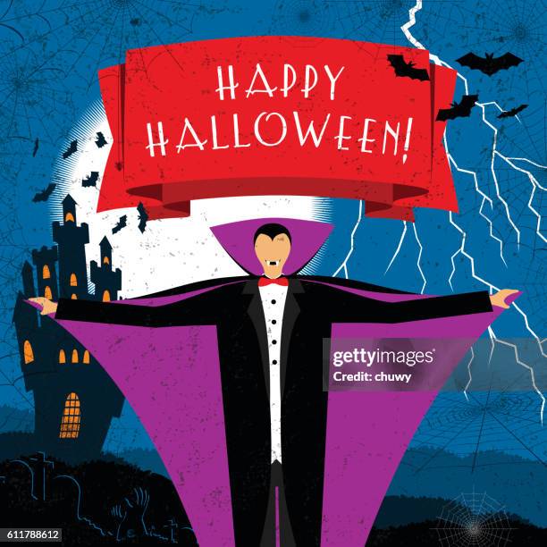halloween dracula vampire banner darkness monster night text - dracula stock illustrations