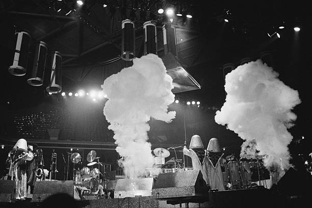 American soul, funk and disco group, Earth, Wind & Fire, performing on stage, USA, 3rd February 1978.
