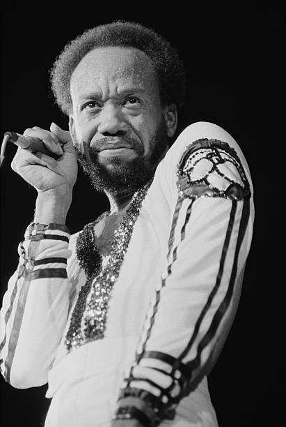 Singer, bandleader and producer Maurice White performing with American soul, funk and disco group, Earth, Wind & Fire, USA, 3rd February 1978.