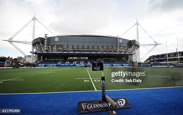 Cardiff , United Kingdom - 1 October 2016; A general view of the stadium and pitch ahead of the Guinness PRO12 Round 5 match between Cardiff Blues...
