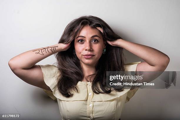 Bollywood actor Maanvi Gagroo poses during an exclusive interview with ht48hours-Hindustan Times, at TVF Office, Andheri, on September 12, 2016 in...