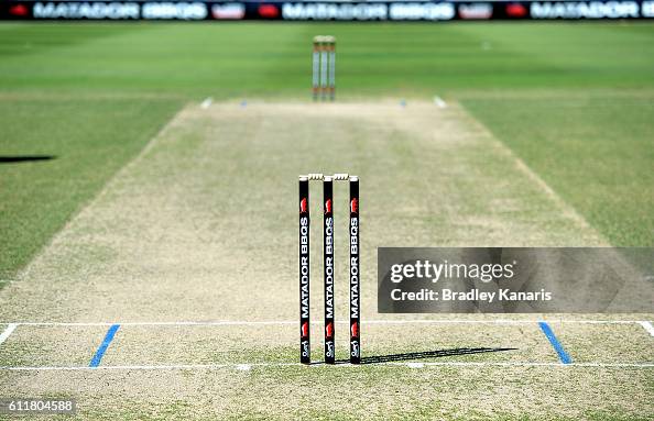 The pitch is seen during the Matador BBQs One Day Cup match between