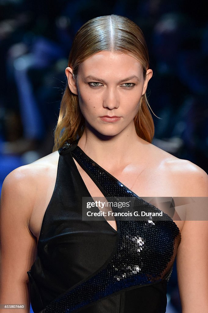 Karlie Kloss walks the runway during the Mugler show as part of the