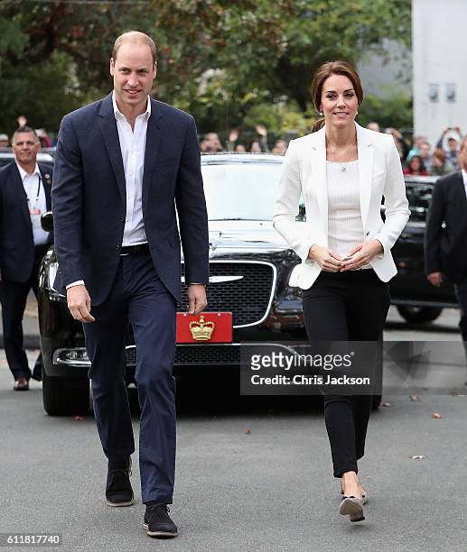 Catherine, Duchess of Cambridge and Prince William Duke of Cambridge arrive at the Cridge Centre for the Family on the final day of their Royal Tour...
