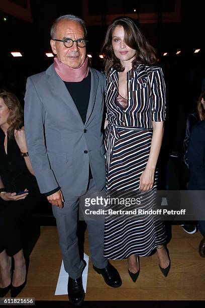 Of Puig Fashion Division and President of the French Federation of couture and ready-to-wear, Ralph Toledano and Laetitia Casta attend the Nina Ricci...