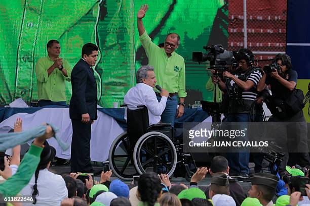 Ecuadorean Lenin Moreno presents Ecuadorean Vice-President Jorge Glas as his running mate after he was annouced as presidential candidate for the...