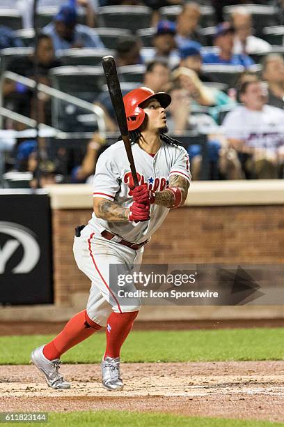 Philadelphia Phillies Shortstop Freddy Galvis [8264] at the plate in the third inning of a regular season game between the Philadelphia Phillies and...