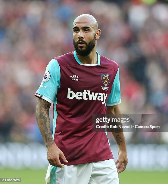 West Ham United's Simone Zaza during the Premier League match between West Ham United and Middlesbrough at Olympic Stadium on October 1, 2016 in...