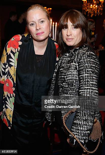 Kerstin Schneider and Natalie Kingham attend the Matches.com x Simone Rocha dinner at Restaurant Laperouse on October 1, 2016 in Paris, France.
