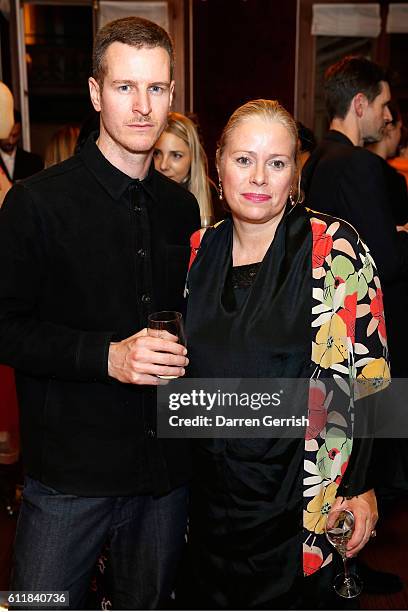 Kerstin Schneider and Nils Binnberg attend the MATCHESFASHION.COM x Simone Rocha dinner at Restaurant Laperouse on October 1, 2016 in Paris, France.